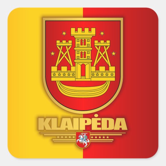 Klaipeda Vierkante Sticker (Voorkant)