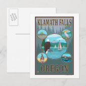 Klamath-Herfsten, OregonScene Travel Poster Briefkaart (Voorkant / Achterkant)