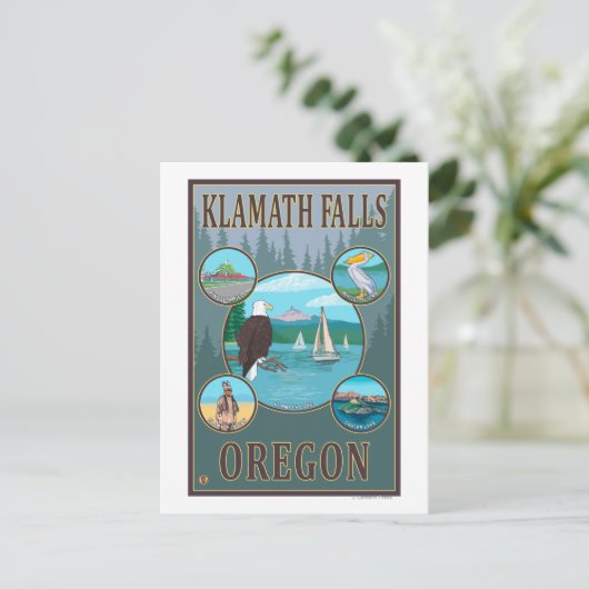 Klamath-Herfsten, OregonScene Travel Poster Briefkaart (Staand voorkant)