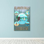 Klamath-Herfsten, OregonScene Travel Poster Canvas Afdruk (Insitu (Houten vloer))