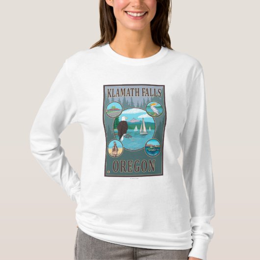 Klamath-Herfsten, OregonScene Travel Poster T-shirt (Voorkant)