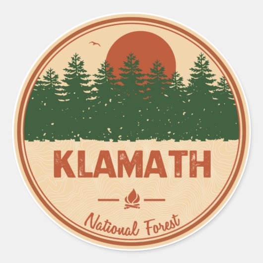 Klamath National Forest Ronde Sticker (Voorkant)