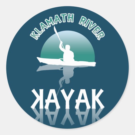Klamath River California - Kayak Ronde Sticker (Voorkant)