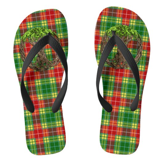 Klan buchanan tartan en Keltische levensboom Teenslippers (Voetbed)
