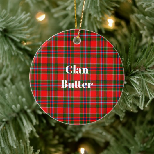 Klan Butter Check Tartan Keramisch Ornament (Boom)