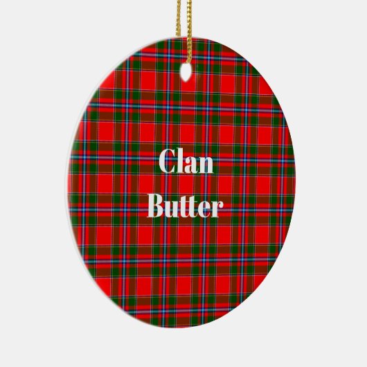 Klan Butter Check Tartan Keramisch Ornament (Rechts)