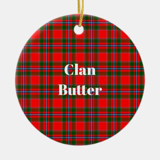 Klan Butter Check Tartan Keramisch Ornament (Voorkant)