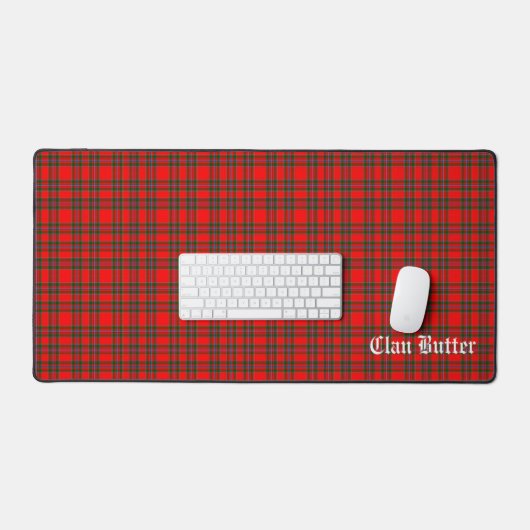 Klan Butter Tartan en aangepaste tekst Bureaumat (Keyboard & Muis)