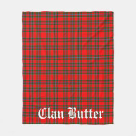 Klan Butter Tartan en aangepaste tekst Fleece Deken