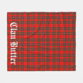 Klan Butter Tartan en aangepaste tekst Fleece Deken (Voorkant (Horizontaal))