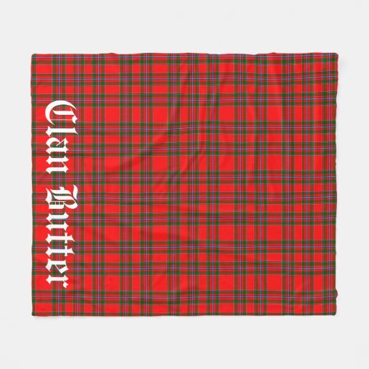 Klan Butter Tartan en aangepaste tekst Fleece Deken (Voorkant (Horizontaal))