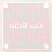Klan Butter Tartan en aangepaste tekst Glazen Onderzetter (Achterkant)