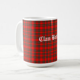 Klan Butter Tartan en aangepaste tekst Koffiemok