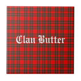 Klan Butter Tartan en aangepaste tekst Tegeltje
