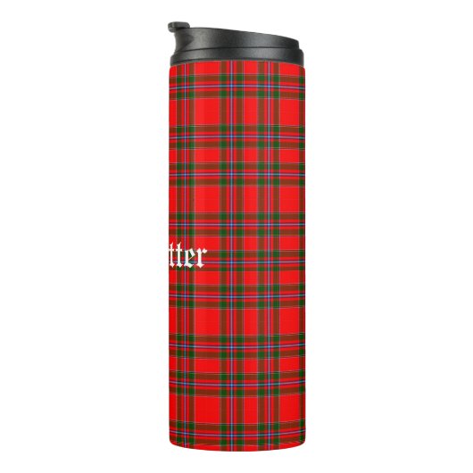 Klan Butter Tartan en aangepaste tekst Thermosbeker (Geroteerd rechts)