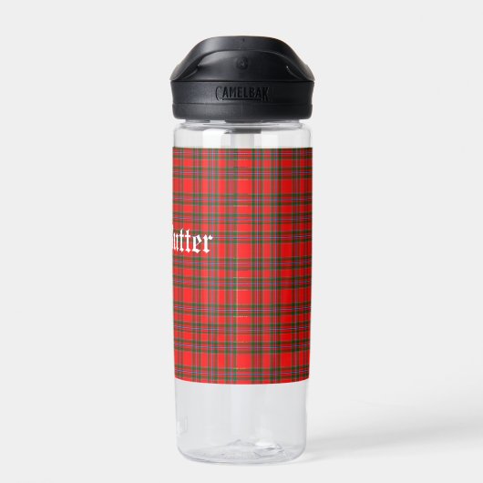 Klan Butter Tartan en aangepaste tekst Waterfles (Achterkant)