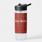 Klan Butter Tartan en aangepaste tekst Waterfles (Links)