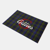 Klan Gillies Plaid Monogrammats Deurmat (Schuin)