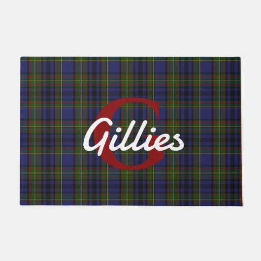 Klan Gillies Plaid Monogrammats Deurmat (Voorkant)