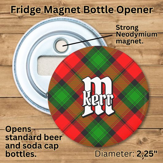 Klan Kerr Tartan Button Flesopener