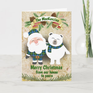 Klan MacKenzie Tartan Plaid Kerstmis Feestdagen Kaart
