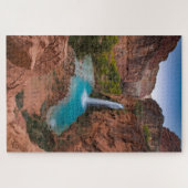 Klandscape met waterval in een canyon legpuzzel (Horizontaal)