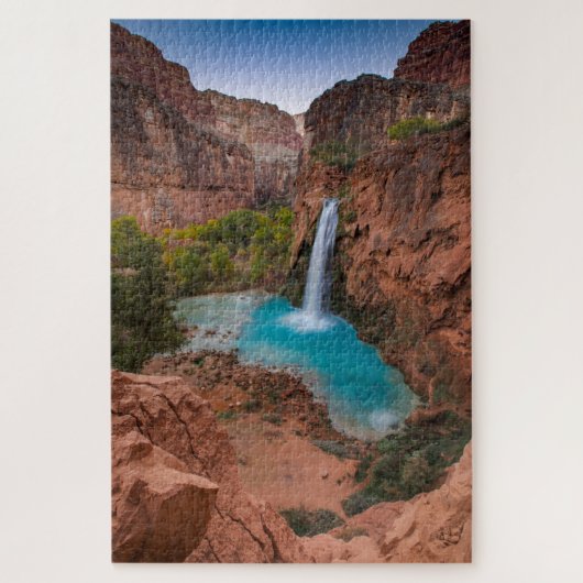 Klandscape met waterval in een canyon legpuzzel (Verticaal)