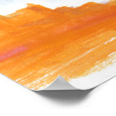 Klandscape Oranje blauw Abstracte schilderkunst Poster (Hoek)