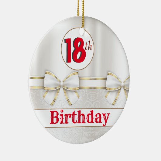 KLANT 18e verjaardag Keramisch Ornament (Rechts)