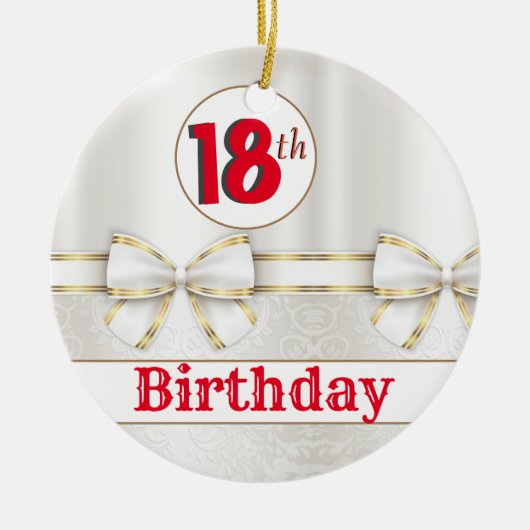 KLANT 18e verjaardag Keramisch Ornament (Voorkant)