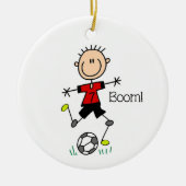 Klant Aanvraag Boy Soccer Player Ornament (Voorkant)