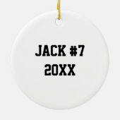 Klant Aanvraag Boy Soccer Player Ornament (Achterkant)