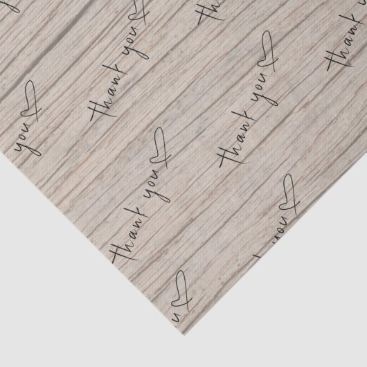 Klant bedankt Harten op Hout Tissuepapier (Detail)