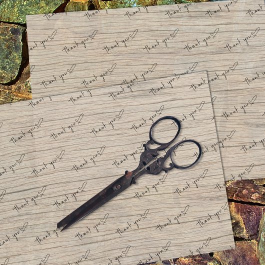 Klant bedankt Harten op Hout Tissuepapier
