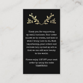 Klant bedankt jullie hebben kleine bedrijven ingev visitekaartje