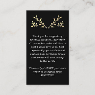 Klant bedankt jullie hebben kleine bedrijven ingev visitekaartje