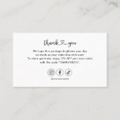 Klant Bedankt Meisjes Sociale Media Visitekaartje (Achterkant)