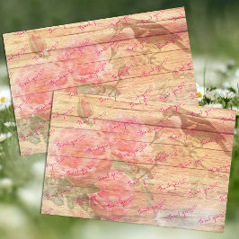 Klant Bedankt Rozen en Bird Tissuepapier