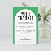 KLANT BEDANKT U DE moderne, groene zwarte boog (Staand voorkant)