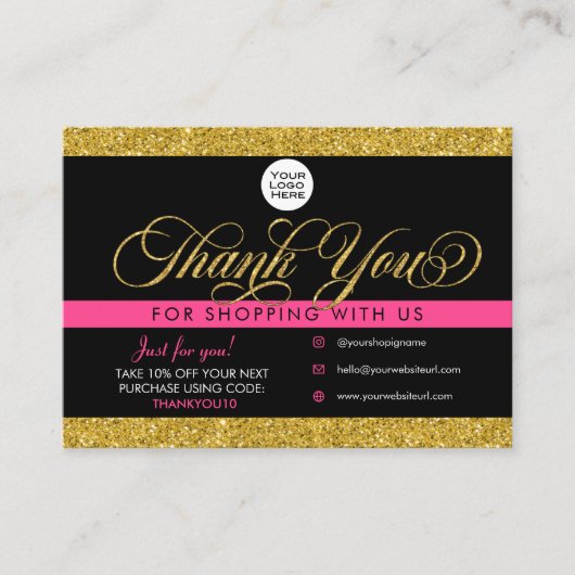 Klant Bedankt voor het invoegen en afschrijven van Visitekaartje (Voorkant)