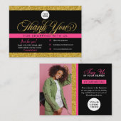 Klant Bedankt voor het invoegen en afschrijven van Visitekaartje (Voorkant / Achterkant)