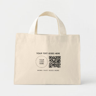 Klant Bedrijf Logo QR Code Streepjescode Mini Tote Bag