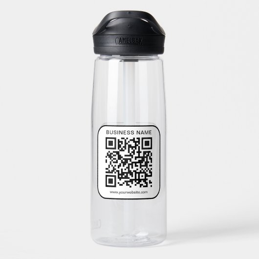 Klant Bedrijfsnaam Logo Url QR Code Modern Waterfles (Achterkant)