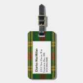 Klant Clan MacMillan Tartan Plaid Bagagelabel (Voorkant verticaal)