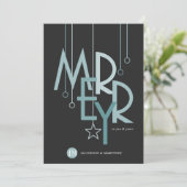 Klant Dank je feestdag Eenvoudig Blauwgroen Feestdagenkaart (Staand voorkant)