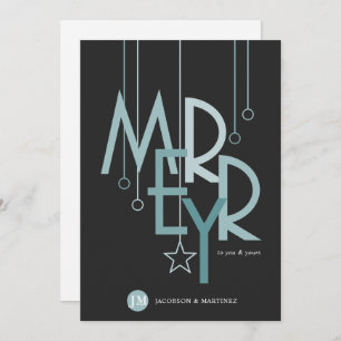 Klant Dank je feestdag Eenvoudig Blauwgroen Feestdagenkaart