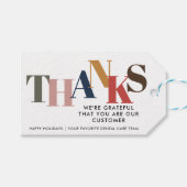 Klant Dank u Bedrijf Logo Business Christmas Cadeaulabel (Voorkant (Horizontaal))