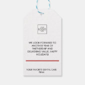 Klant Dank u Bedrijf Logo Business Christmas Cadeaulabel (Achterkant)