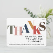 Klant Dank u Bedrijf Logo Business Christmas Feestdagenkaart (Staand voorkant)