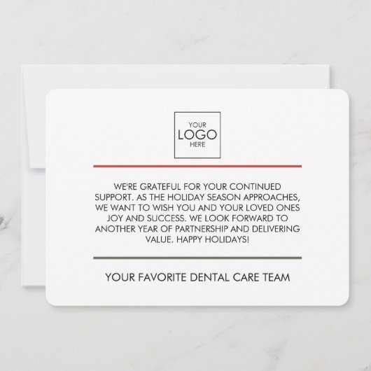 Klant Dank u Bedrijf Logo Business Christmas Feestdagenkaart (Achterkant)